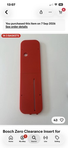 Bosch zero clearance - zero, insert