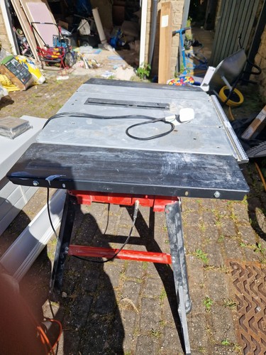 Red and black table - and, saw